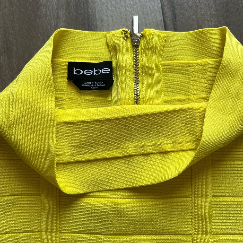 Bebe Yellow Bandage Skirt XS - Picture 2 of 3